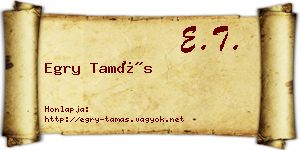 Egry Tamás névjegykártya